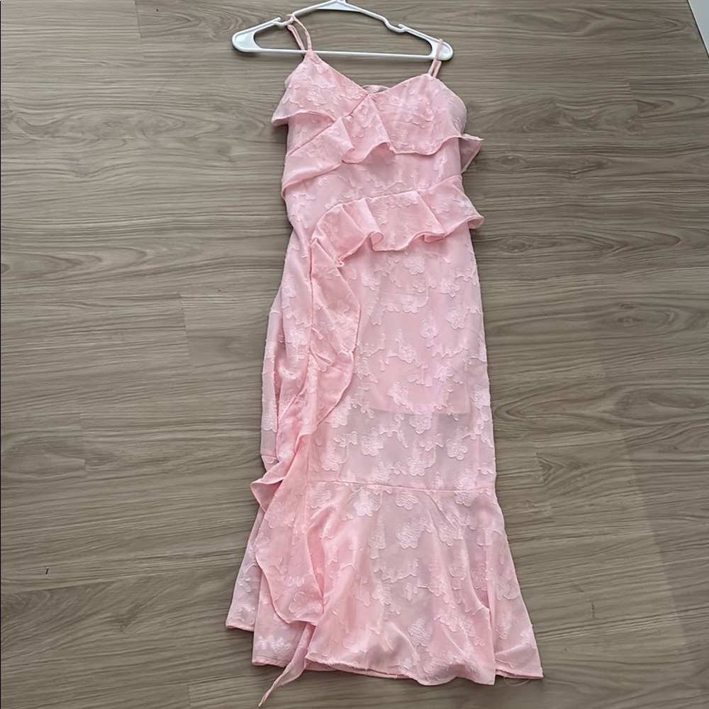 Elegant Pink Ruffled Dress